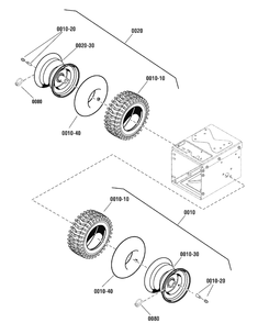 Wheels And Tires Group Diagram and Parts List for 1696083-M1227E 2011 Briggs and Stratton Snow Blower
